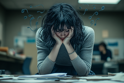 Woman in Despair at Work