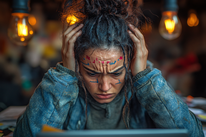 Woman in Distress with Face Paint
