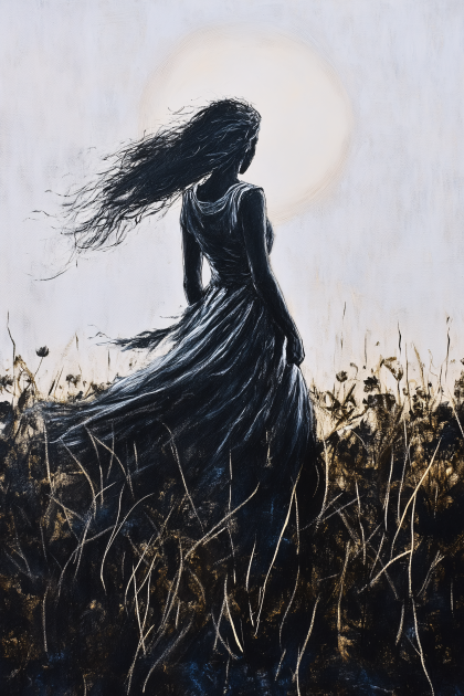 Woman In Field Silhouette