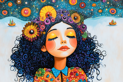 Woman In Floral Dreamscape