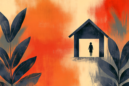 Woman In House Silhouette