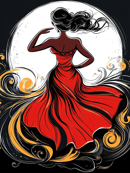 Woman In Red Dress