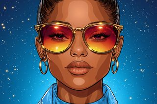 Woman In Retro Sunglasses
