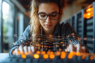 Woman in Tech Working on Digital Interface