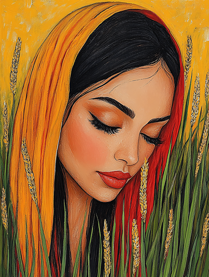 Woman In Wheat Field