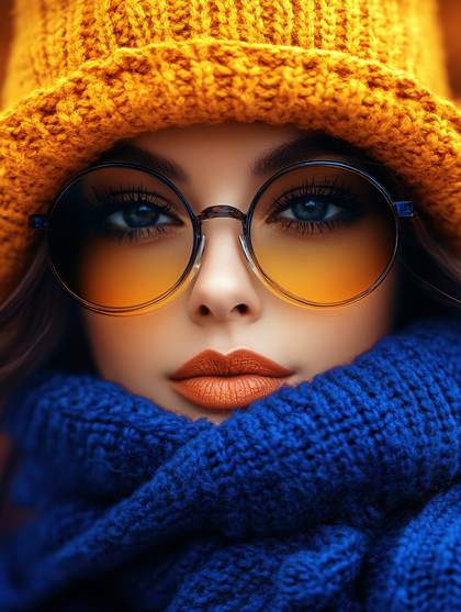 Woman In Winter Knitwear