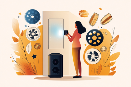 Woman Interacting with Door Technology