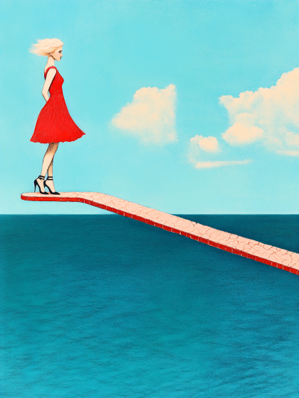 Woman On The Edge Of Path