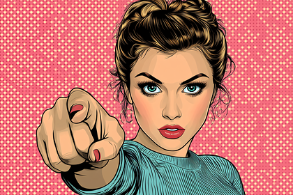 Woman Pointing Finger