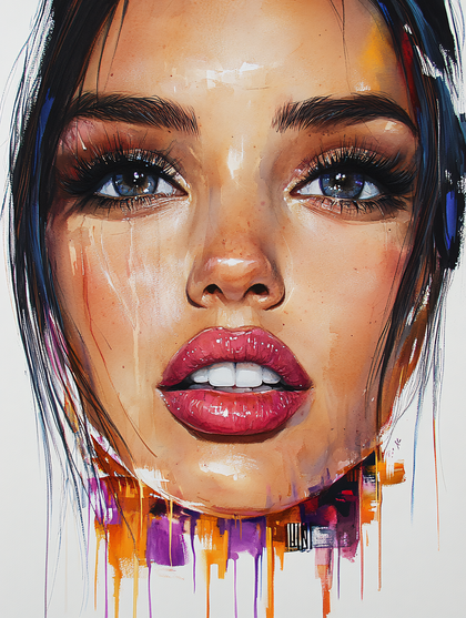 Woman Portrait Watercolor Style