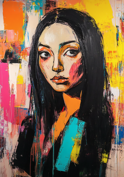 Woman Portrait with Abstract Background