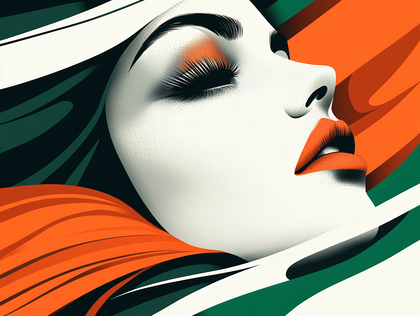 Woman Profile with Abstract Shapes