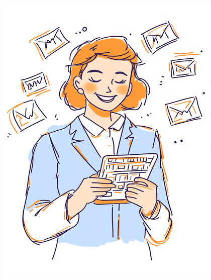 Woman Reading Emails