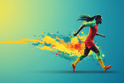 Woman Runner Paint Splash