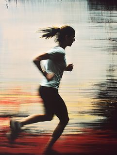 Woman Running in Motion Blur