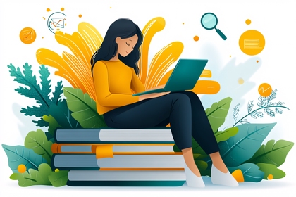 Woman Studying on Books