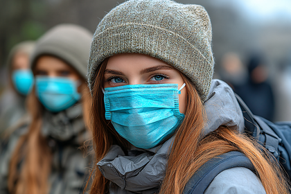 Woman Wearing Face Mask Outdoors
