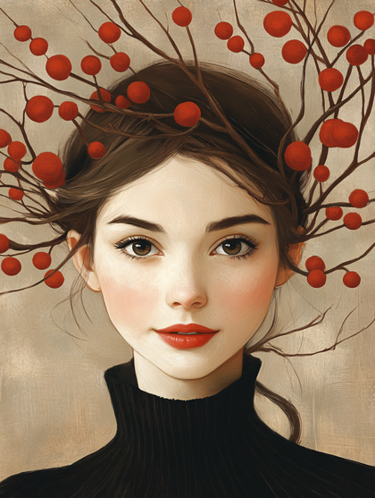 Woman With Berries Crown