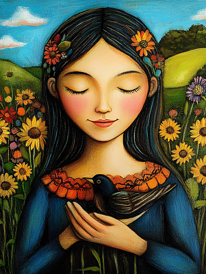 Woman With Bird