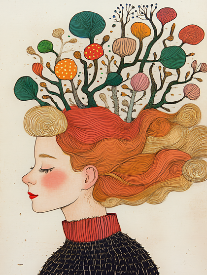 Woman with Botanical Hair