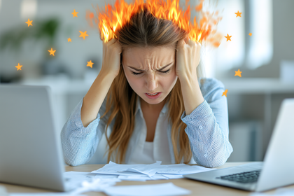 Woman with Burning Head