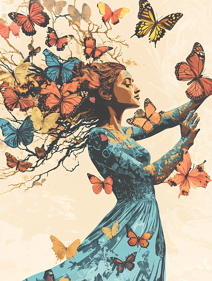 Woman With Butterflies