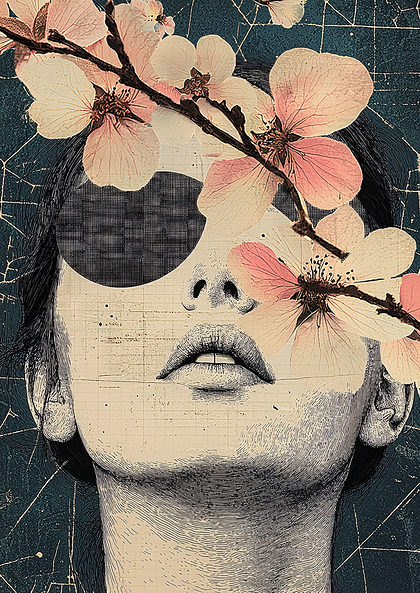 Woman With Cherry Blossoms