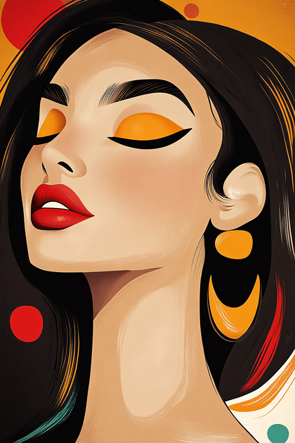 Woman with Closed Eyes and Earrings
