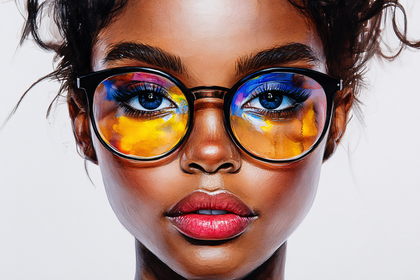Woman with Colorful Glasses
