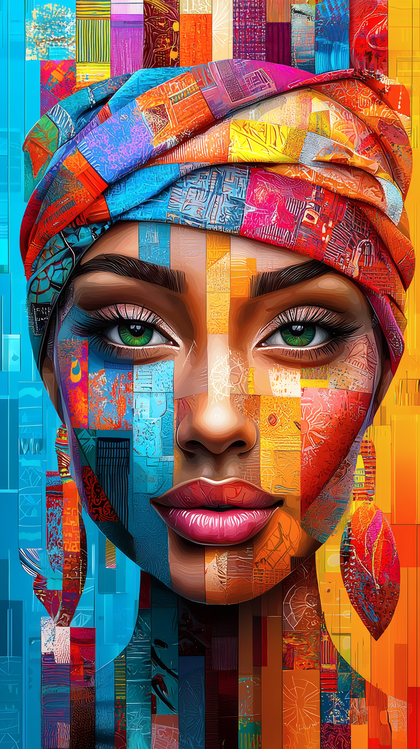 Woman with Colorful Headwrap