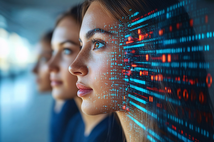 Woman With Digital Overlay