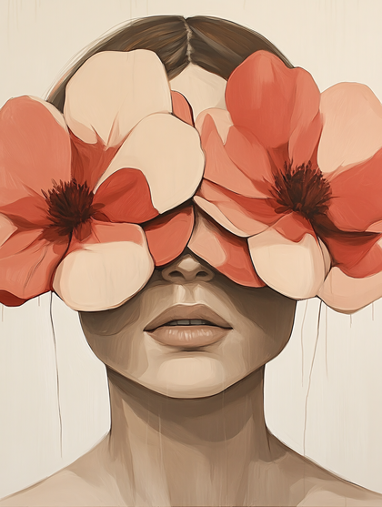 Woman With Floral Blindfold