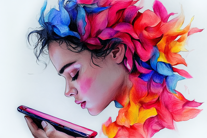 Woman with Floral Hair