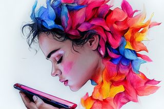 Woman with Floral Hair