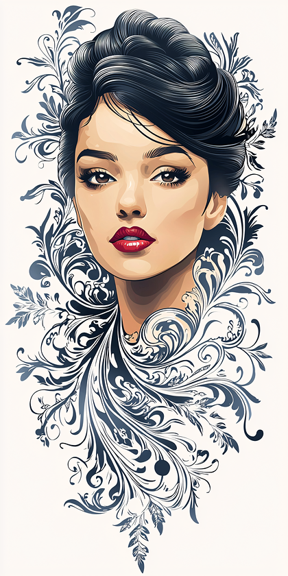 Woman with Floral Ornament
