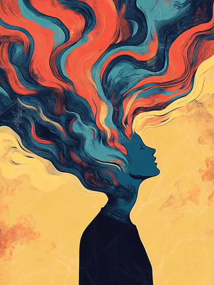 Woman with Flowing Hair