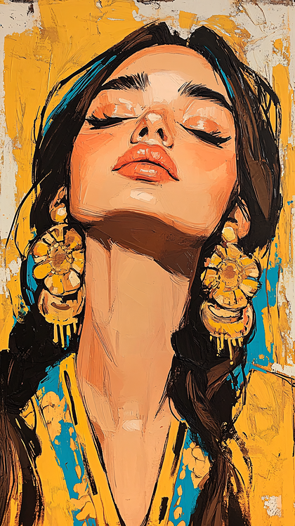 Woman With Large Golden Earrings