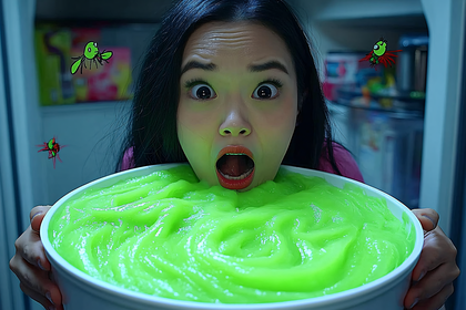 Woman with Lime Green Slime