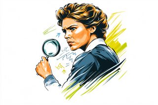Woman With Magnifying Glass