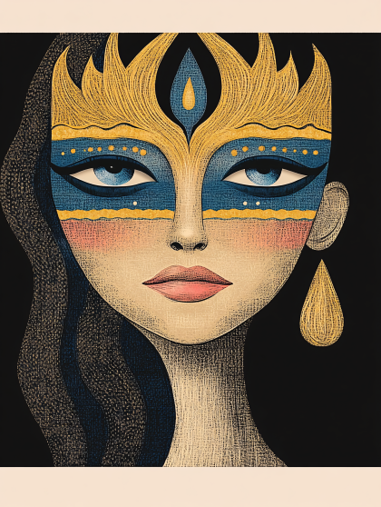 Woman With Ornate Mask