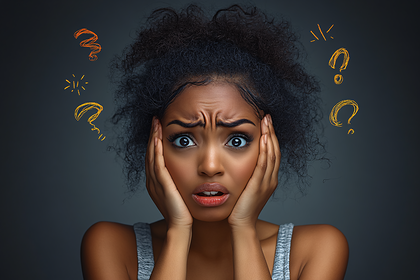Woman with Question Marks
