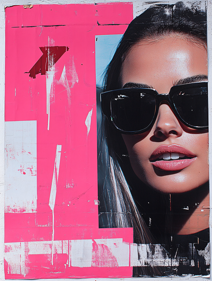 Woman With Sunglasses Street Art Poster
