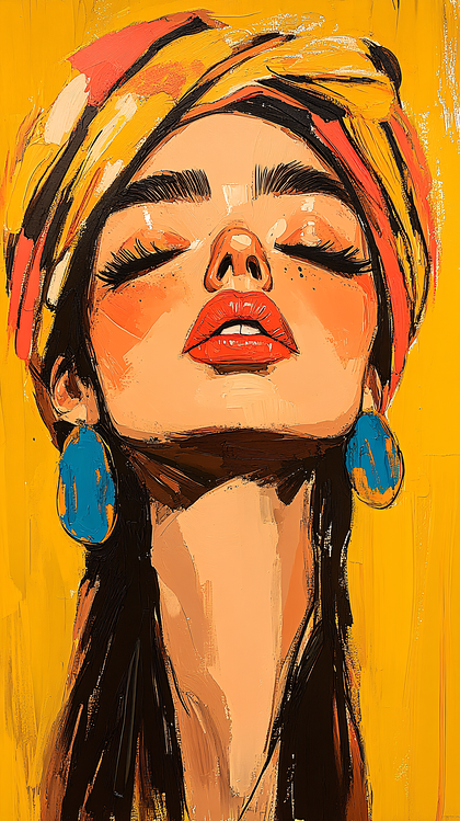 Woman With Turban And Earrings