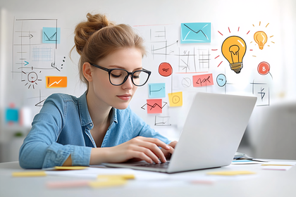 Woman Working At Desk