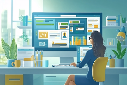 Woman Working From Home Office