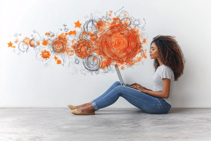 Woman Working with Mind Map