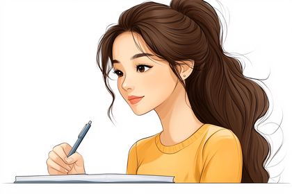 Woman Writing In Notebook