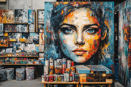 Womans Portrait in an Artists Studio