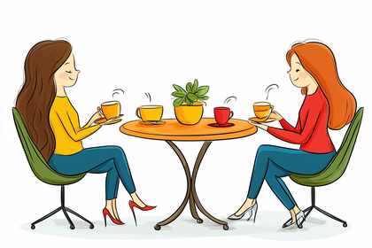 Women At Coffee Table