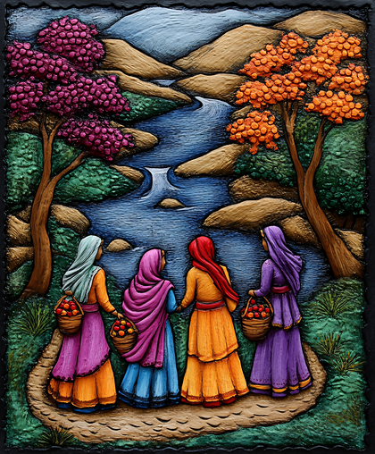 Women By Riverbank